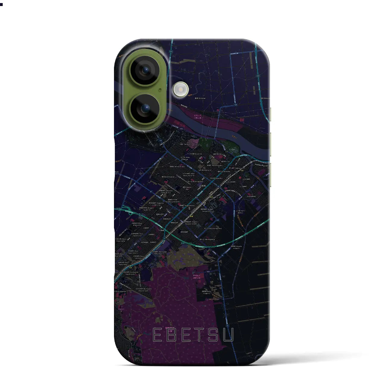 【江別(北海道)】地図柄iPhoneケース(バックカバータイプ)