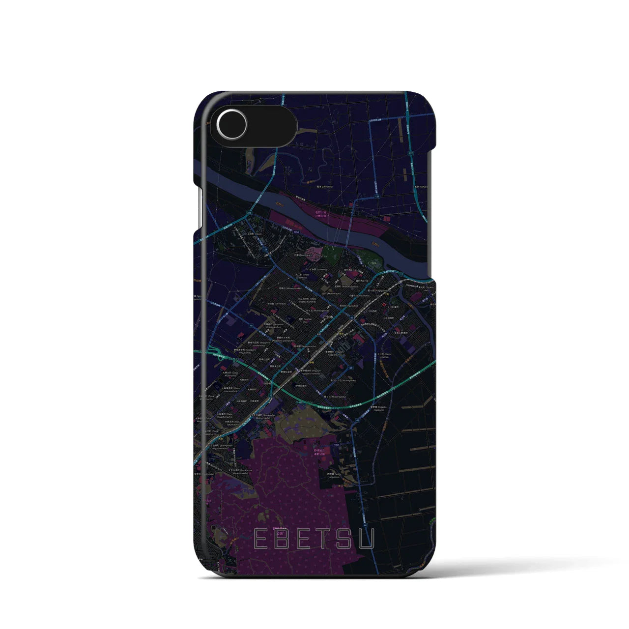【江別(北海道)】地図柄iPhoneケース(バックカバータイプ)