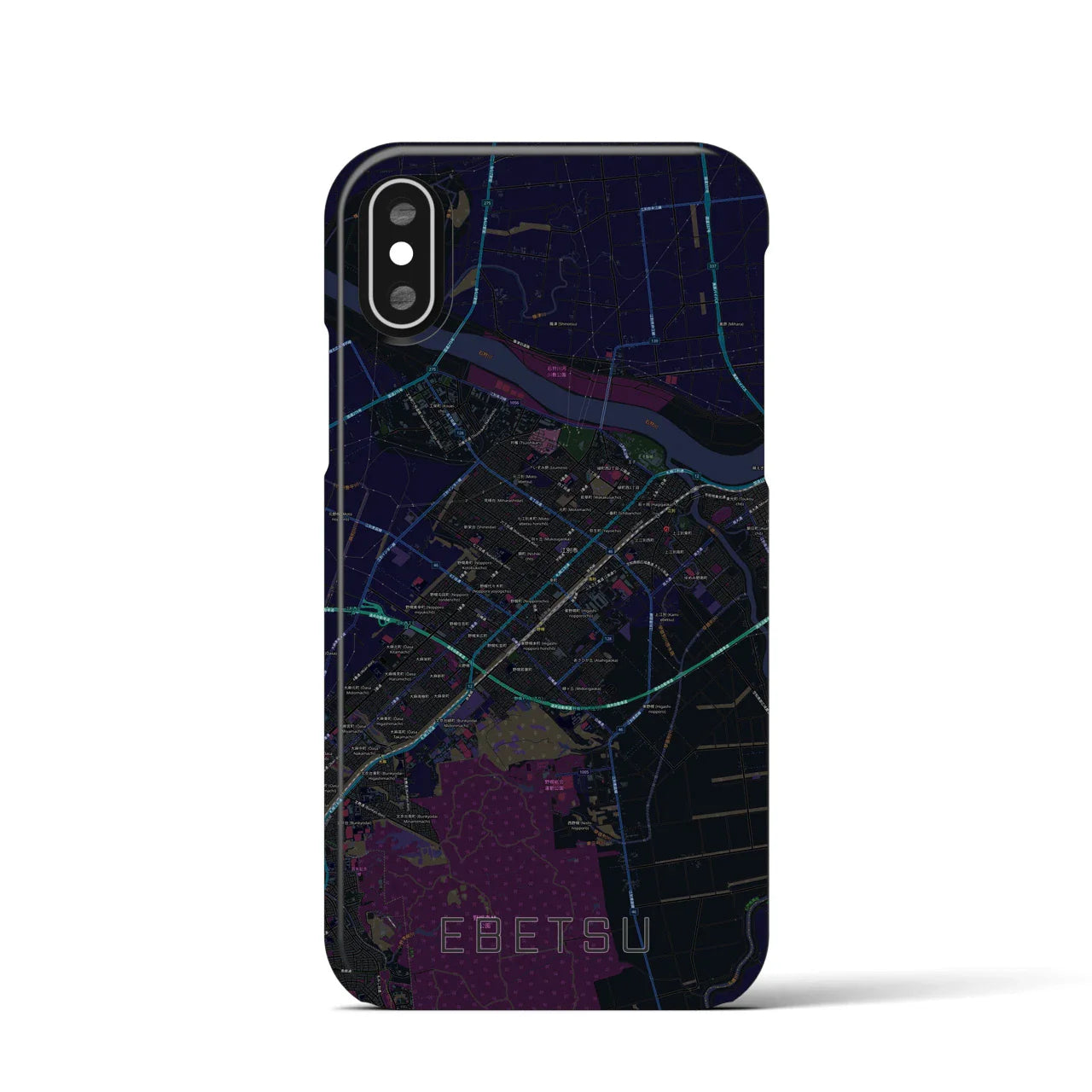 【江別(北海道)】地図柄iPhoneケース(バックカバータイプ)