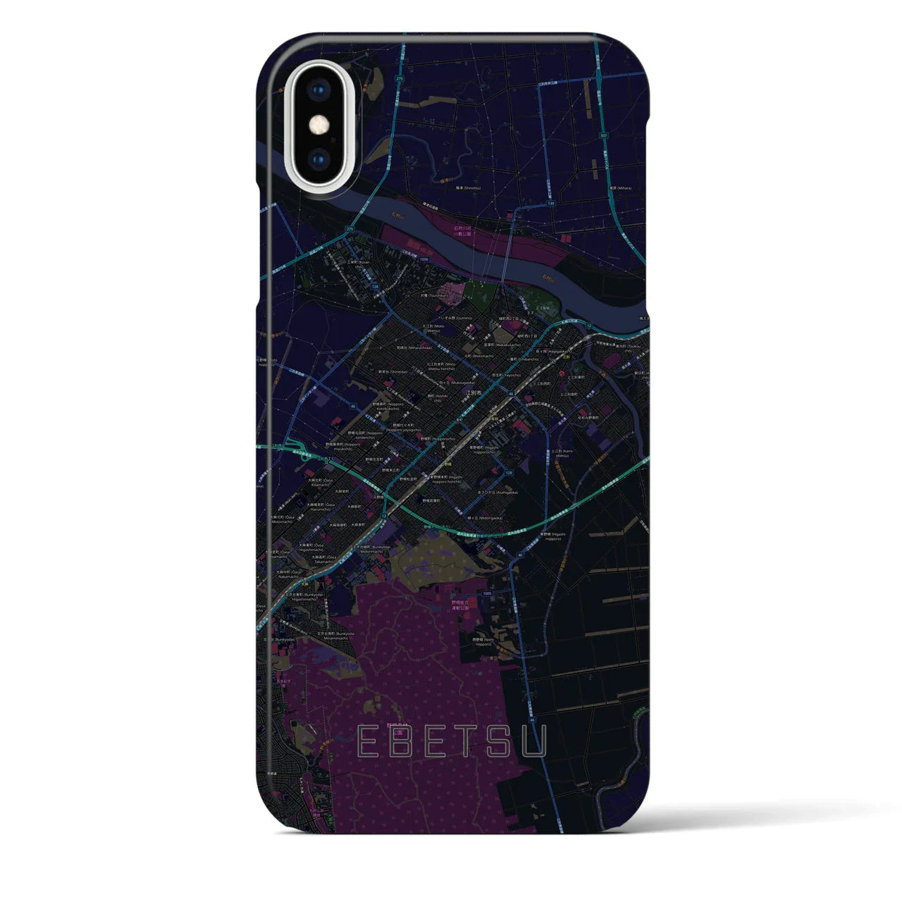 【江別(北海道)】地図柄iPhoneケース(バックカバータイプ)