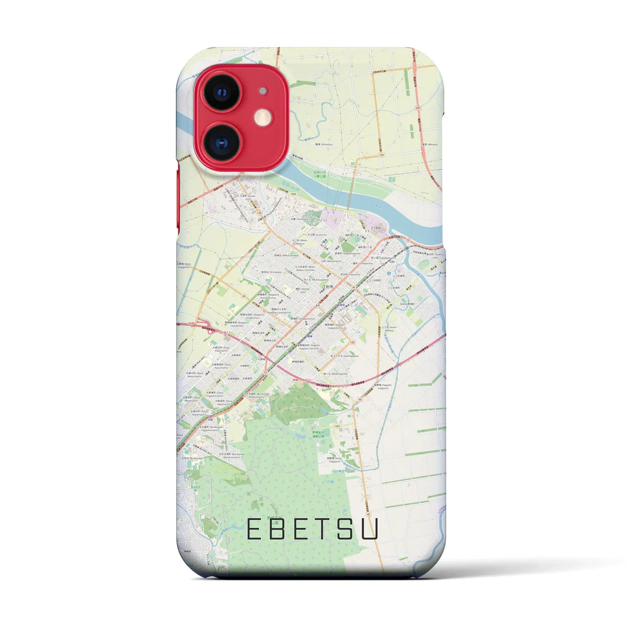 【江別(北海道)】地図柄iPhoneケース(バックカバータイプ)