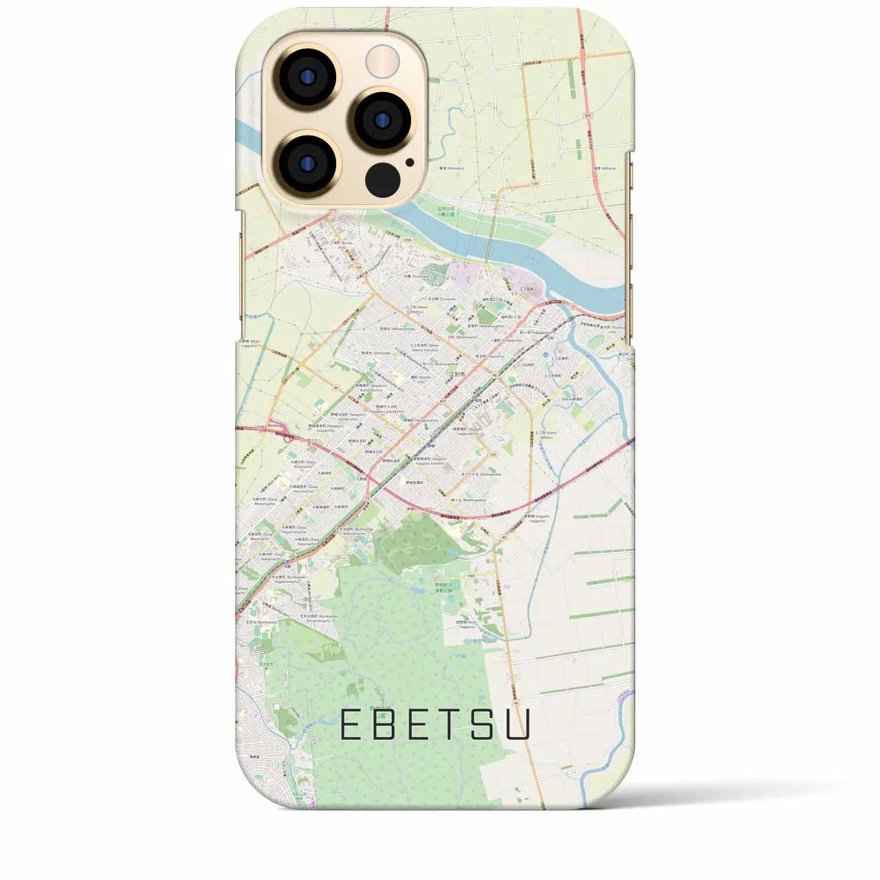 【江別(北海道)】地図柄iPhoneケース(バックカバータイプ)