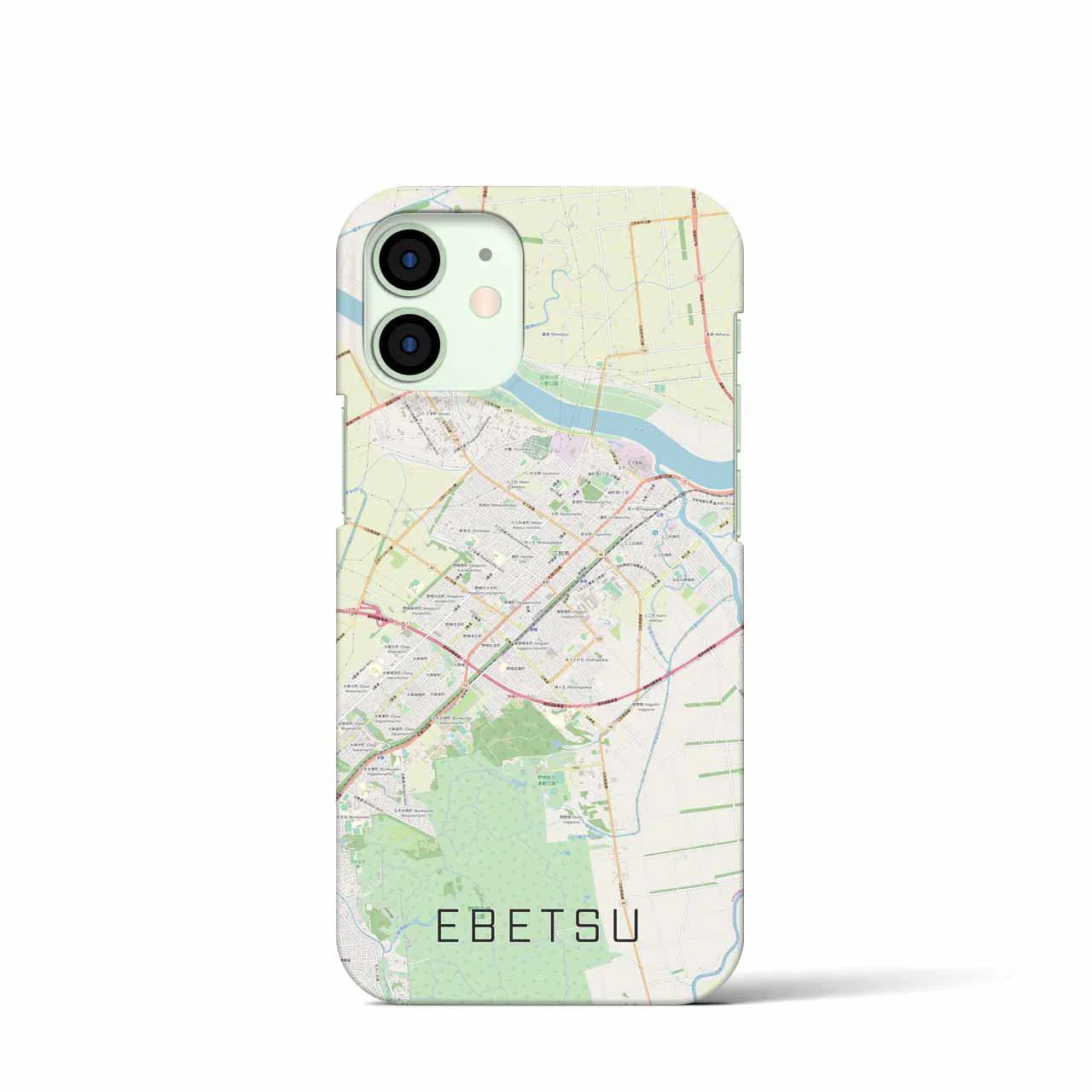 【江別(北海道)】地図柄iPhoneケース(バックカバータイプ)