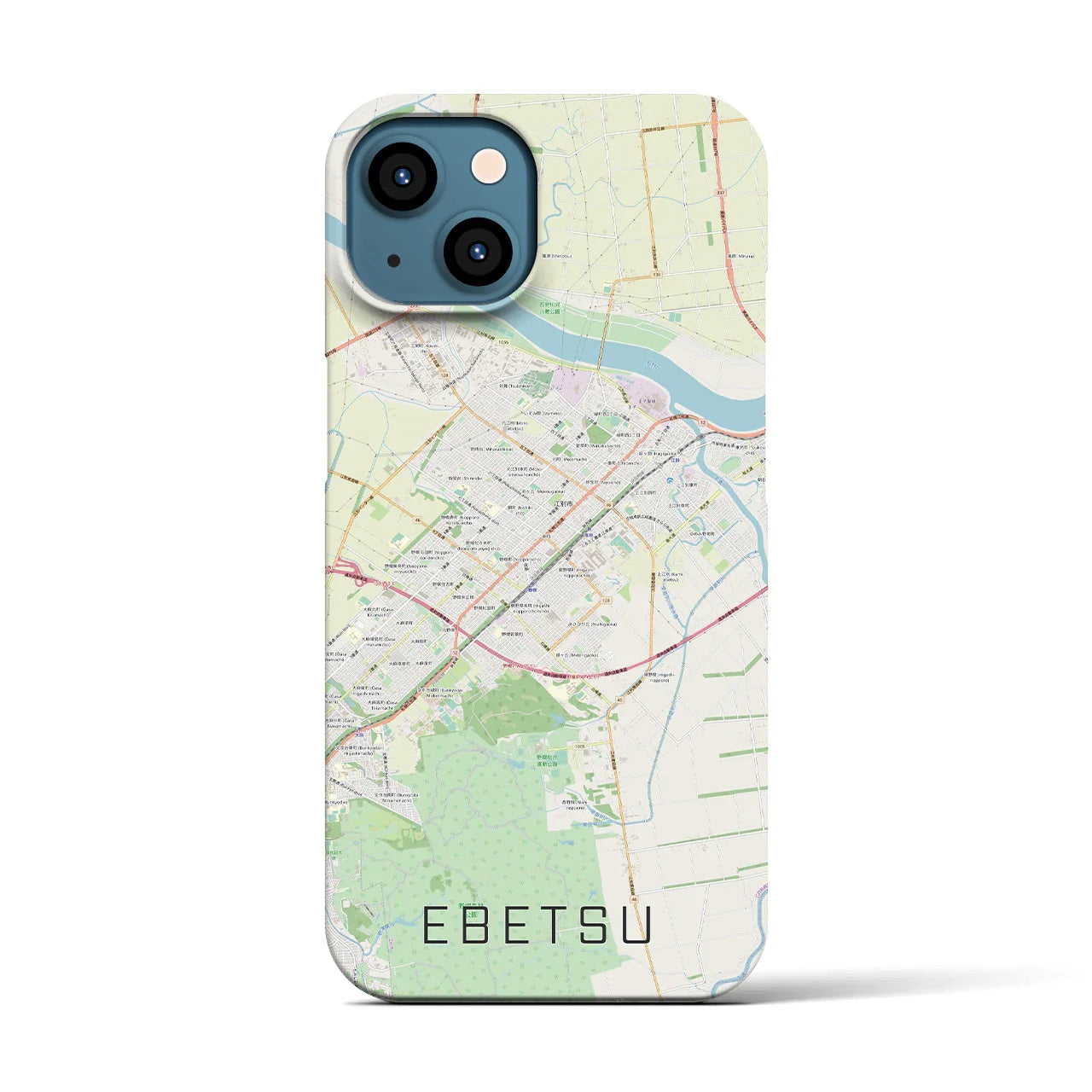 【江別(北海道)】地図柄iPhoneケース(バックカバータイプ)