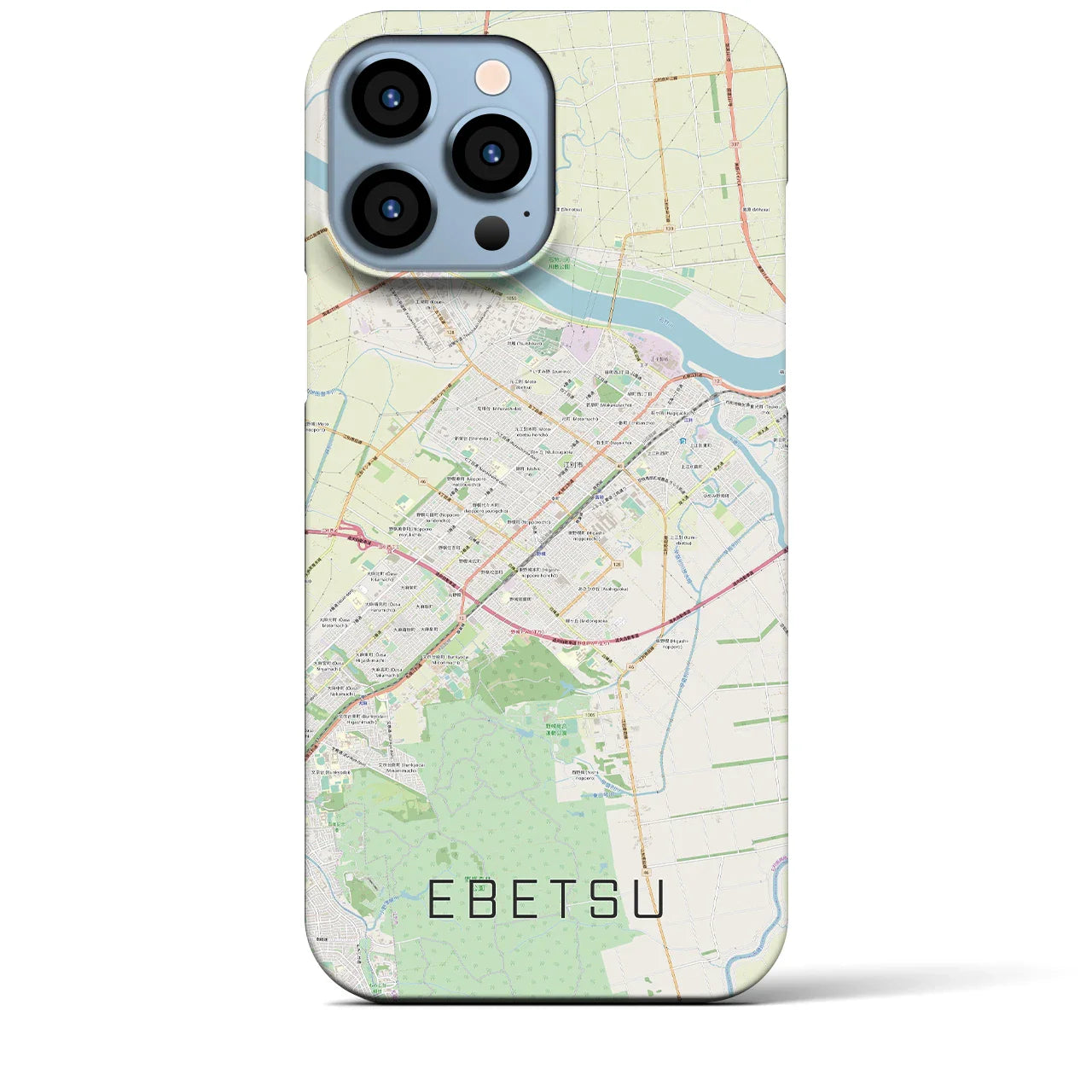 【江別(北海道)】地図柄iPhoneケース(バックカバータイプ)