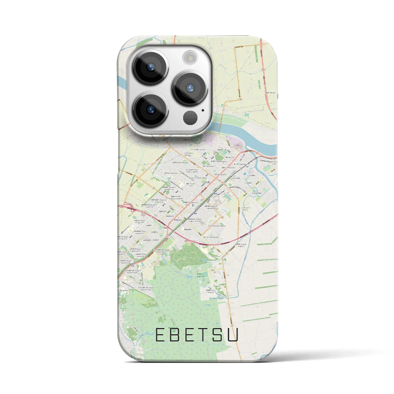 【江別(北海道)】地図柄iPhoneケース(バックカバータイプ)
