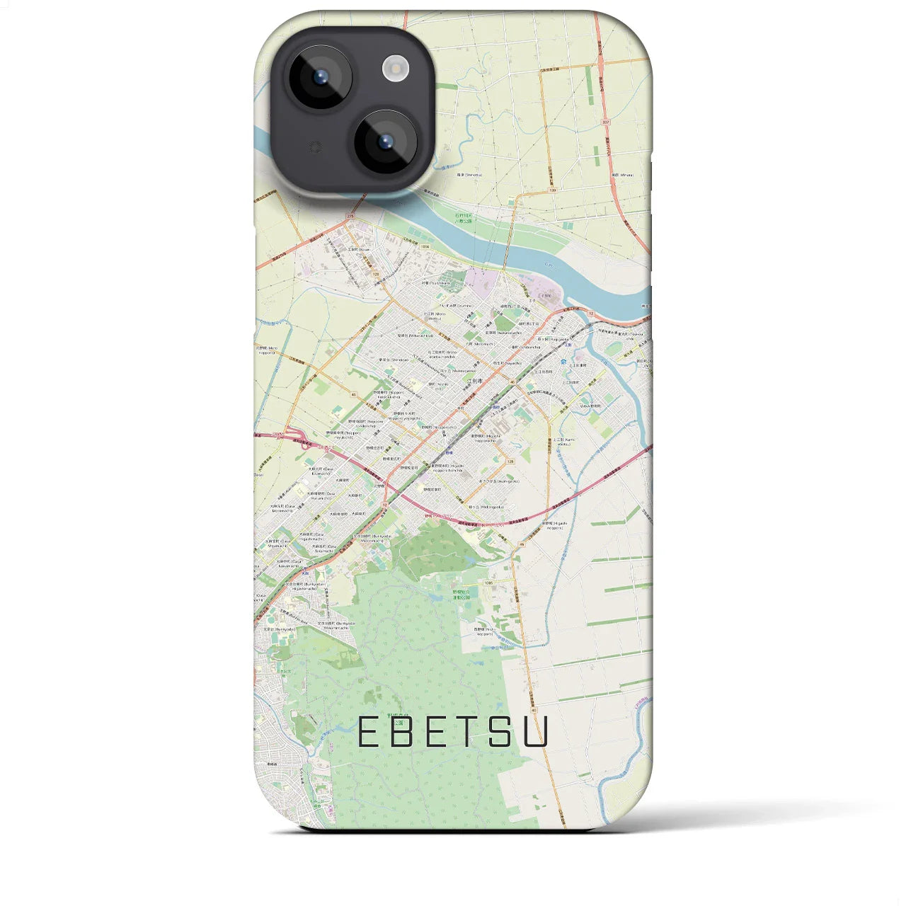 【江別(北海道)】地図柄iPhoneケース(バックカバータイプ)