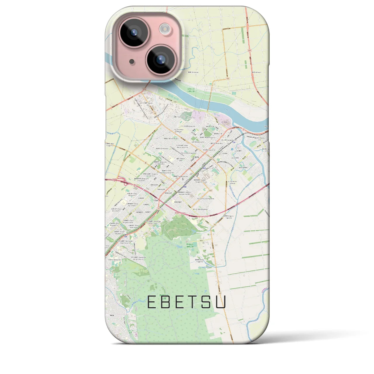 【江別(北海道)】地図柄iPhoneケース(バックカバータイプ)