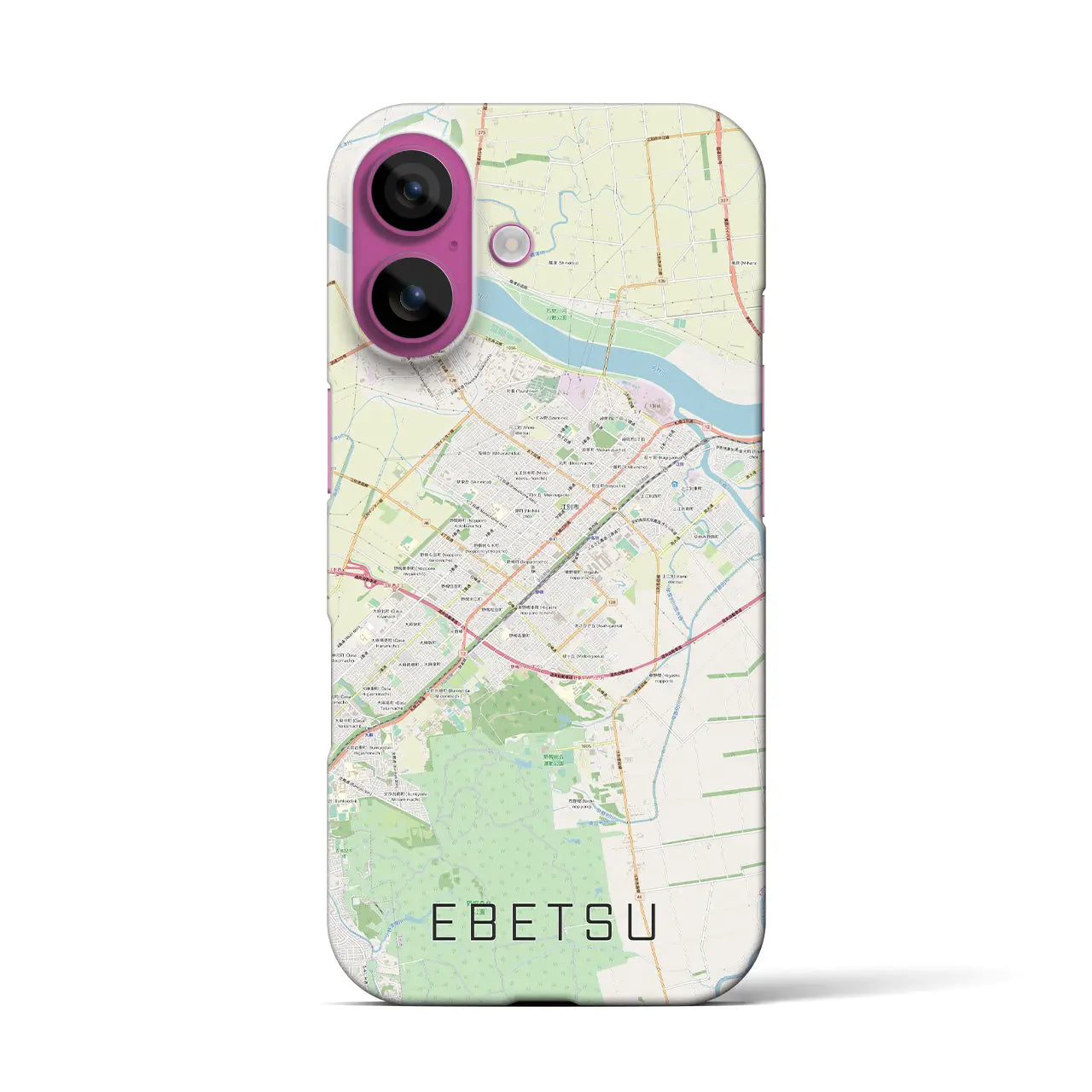 【江別(北海道)】地図柄iPhoneケース(バックカバータイプ)