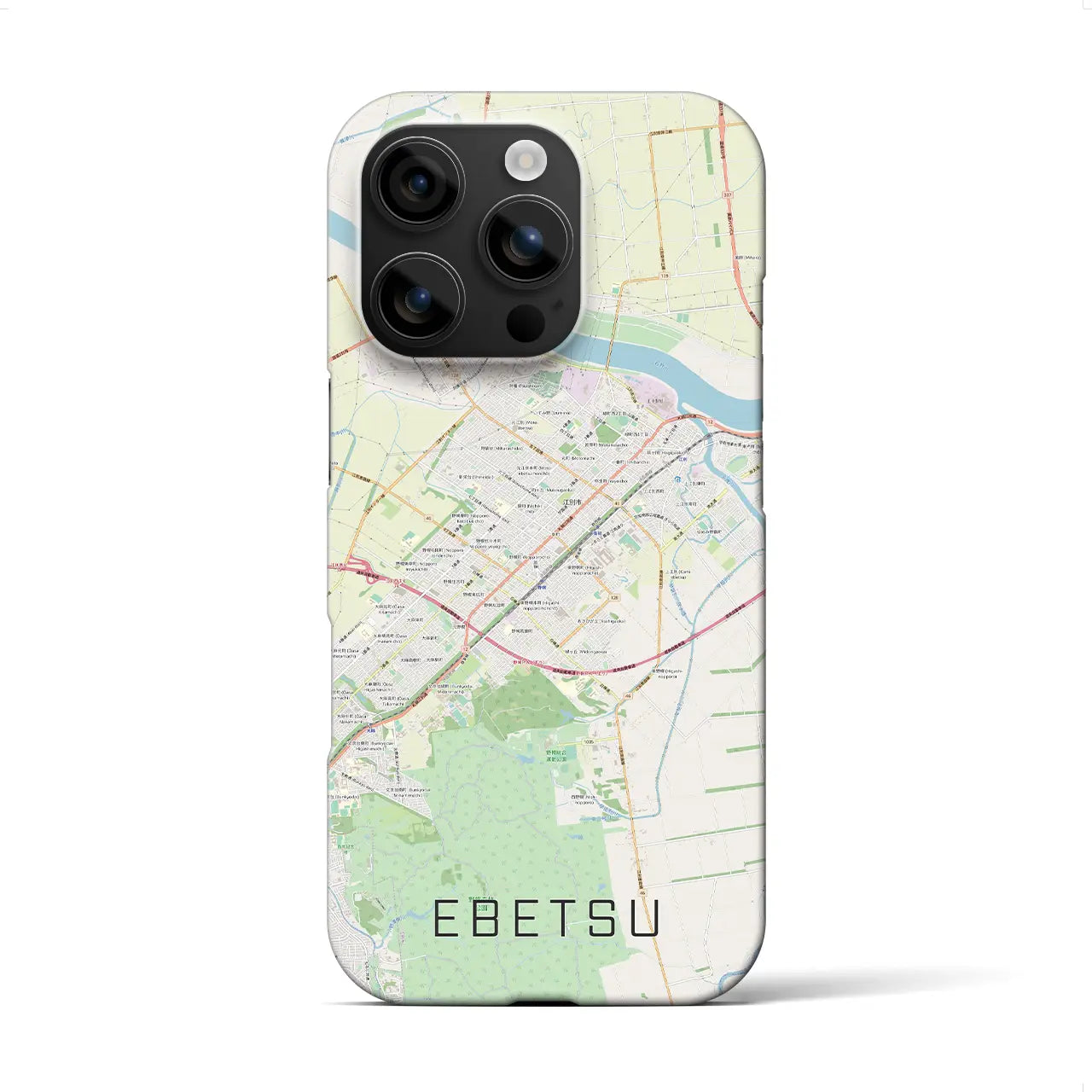 【江別(北海道)】地図柄iPhoneケース(バックカバータイプ)