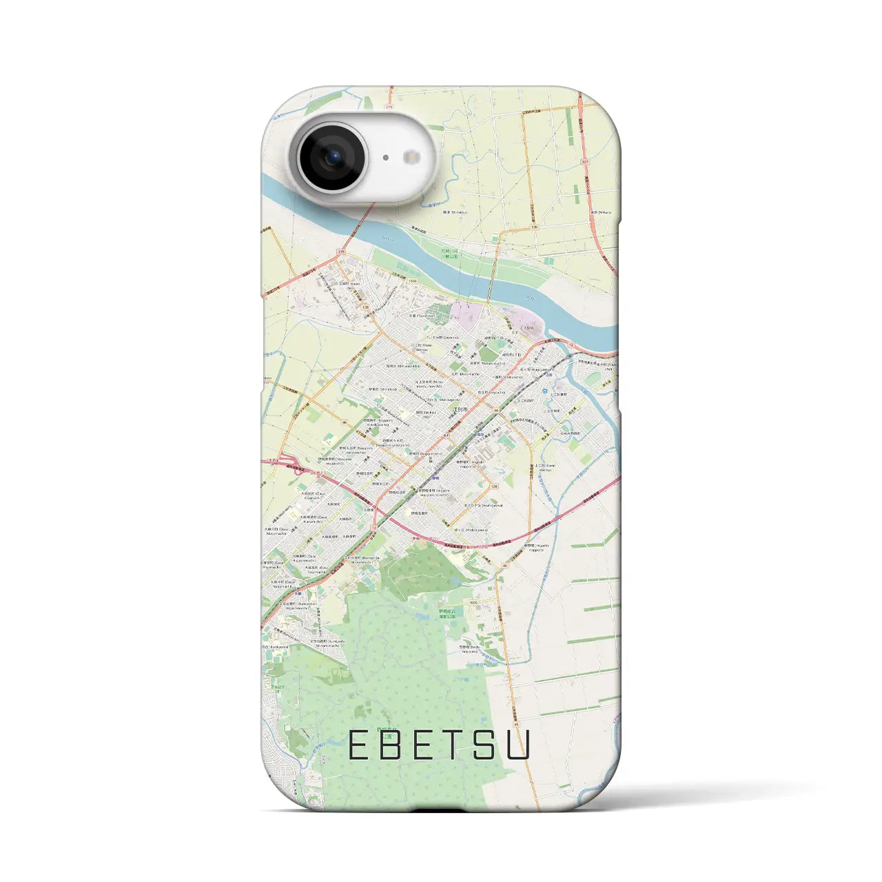 【江別(北海道)】地図柄iPhoneケース(バックカバータイプ)