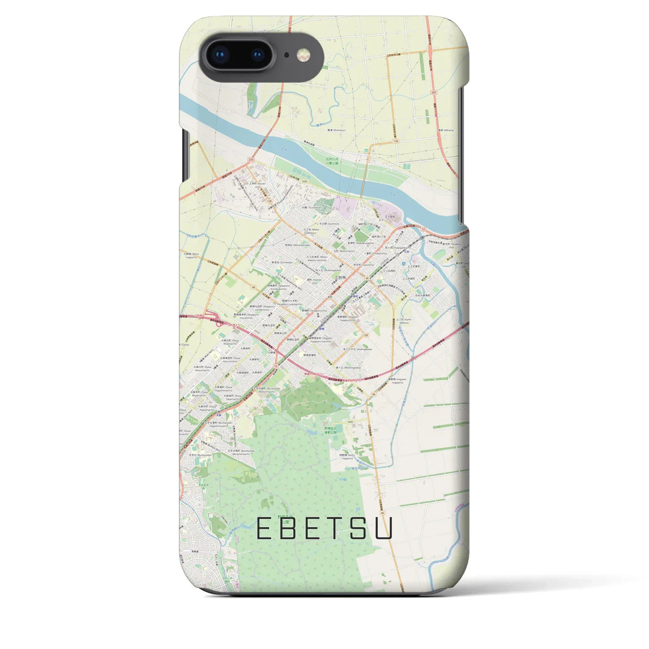 【江別(北海道)】地図柄iPhoneケース(バックカバータイプ)
