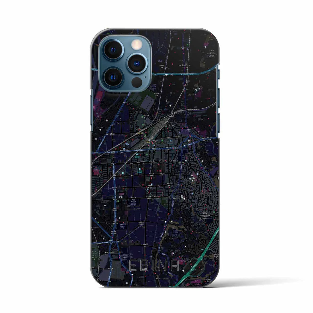 【海老名(神奈川県)】地図柄iPhoneケース(バックカバータイプ)