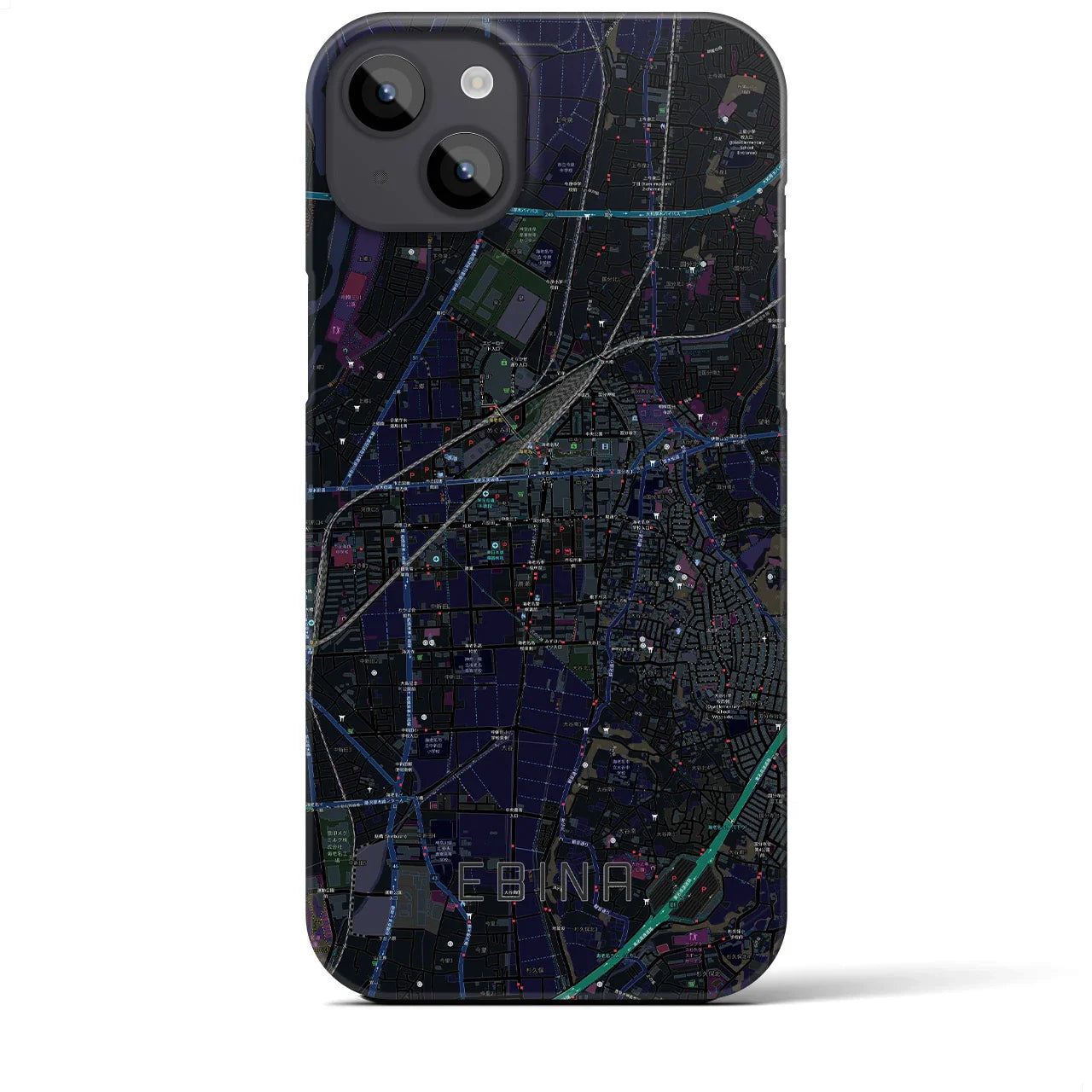 【海老名(神奈川県)】地図柄iPhoneケース(バックカバータイプ)