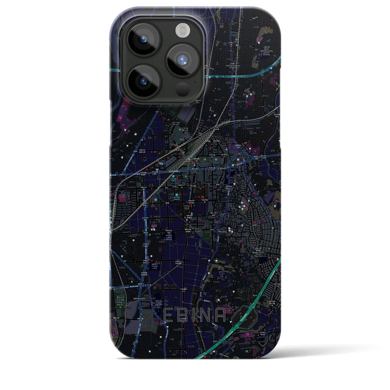 【海老名(神奈川県)】地図柄iPhoneケース(バックカバータイプ)