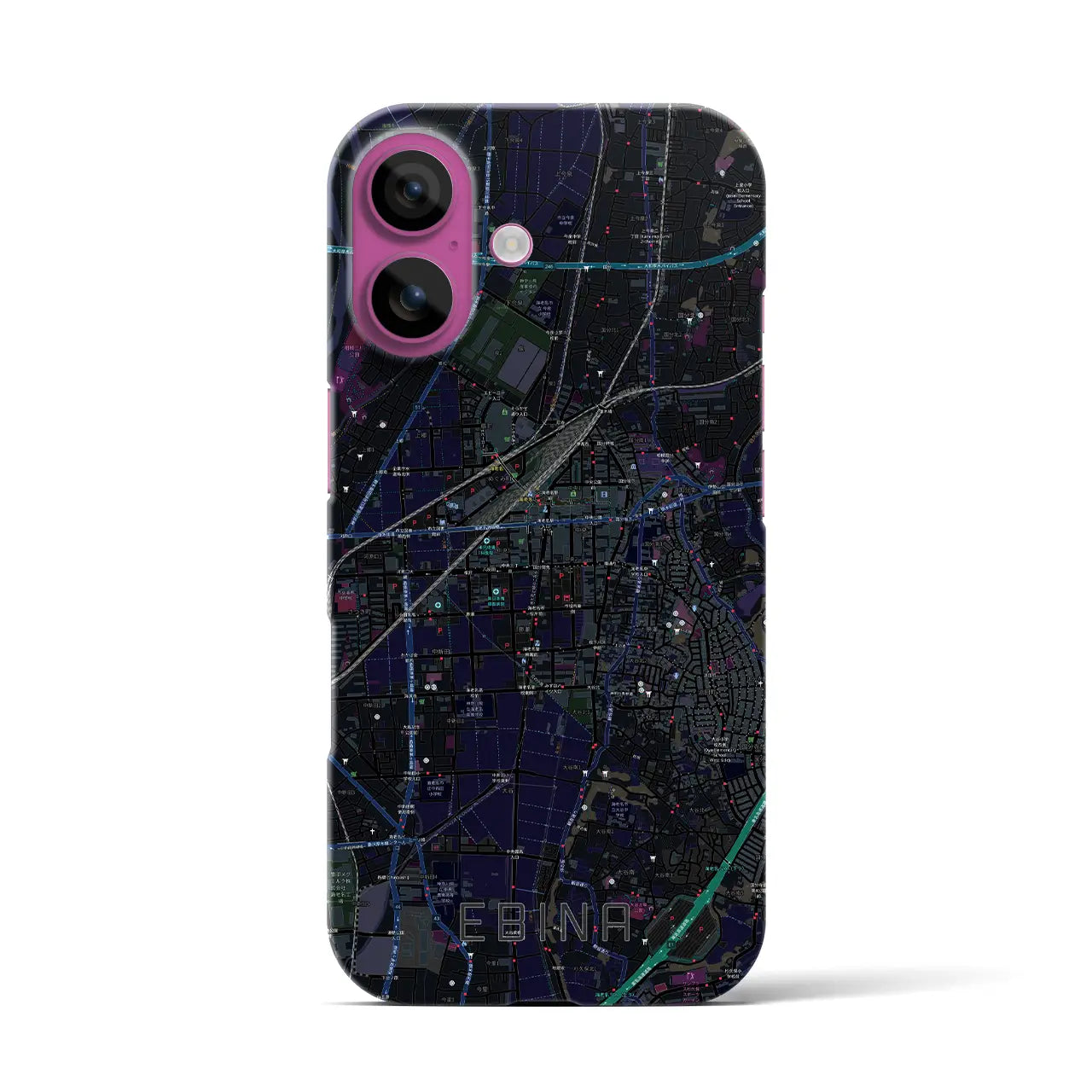 【海老名(神奈川県)】地図柄iPhoneケース(バックカバータイプ)