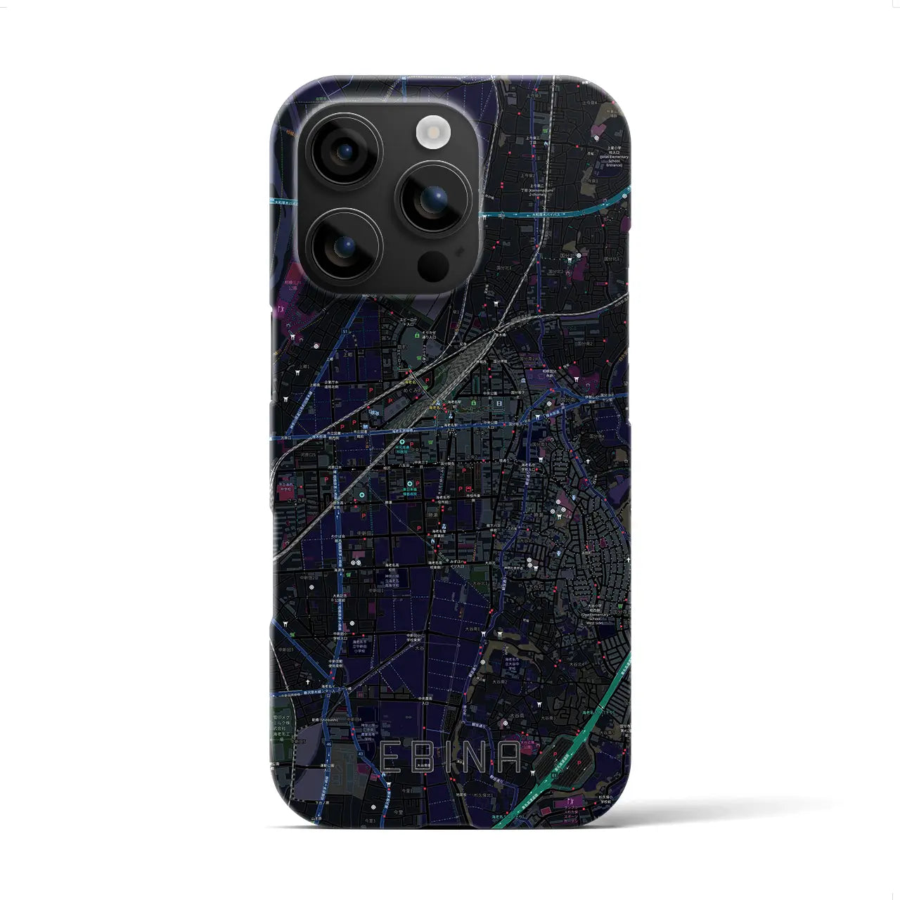 【海老名(神奈川県)】地図柄iPhoneケース(バックカバータイプ)