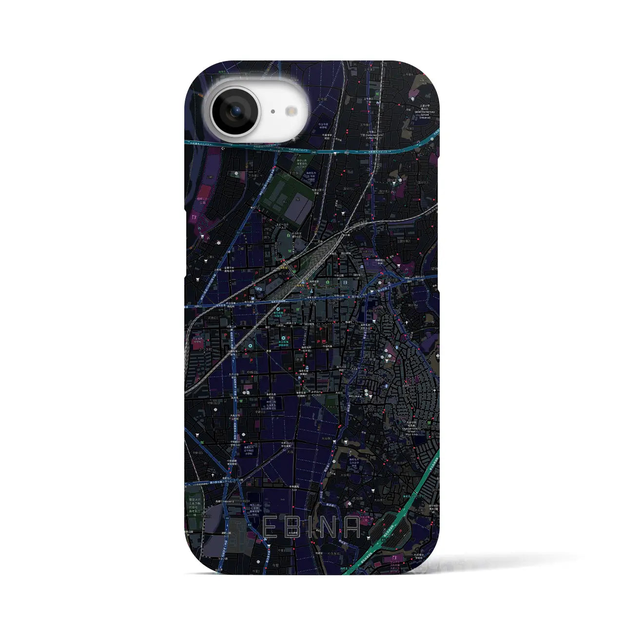 【海老名(神奈川県)】地図柄iPhoneケース(バックカバータイプ)