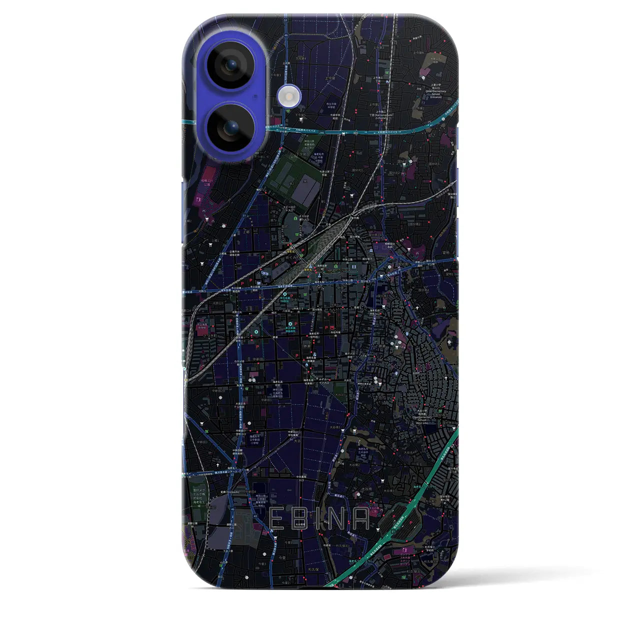 【海老名(神奈川県)】地図柄iPhoneケース(バックカバータイプ)