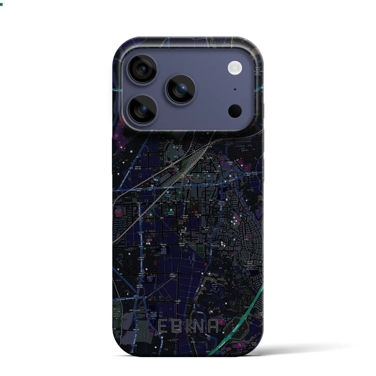 【海老名(神奈川県)】地図柄iPhoneケース(バックカバータイプ)