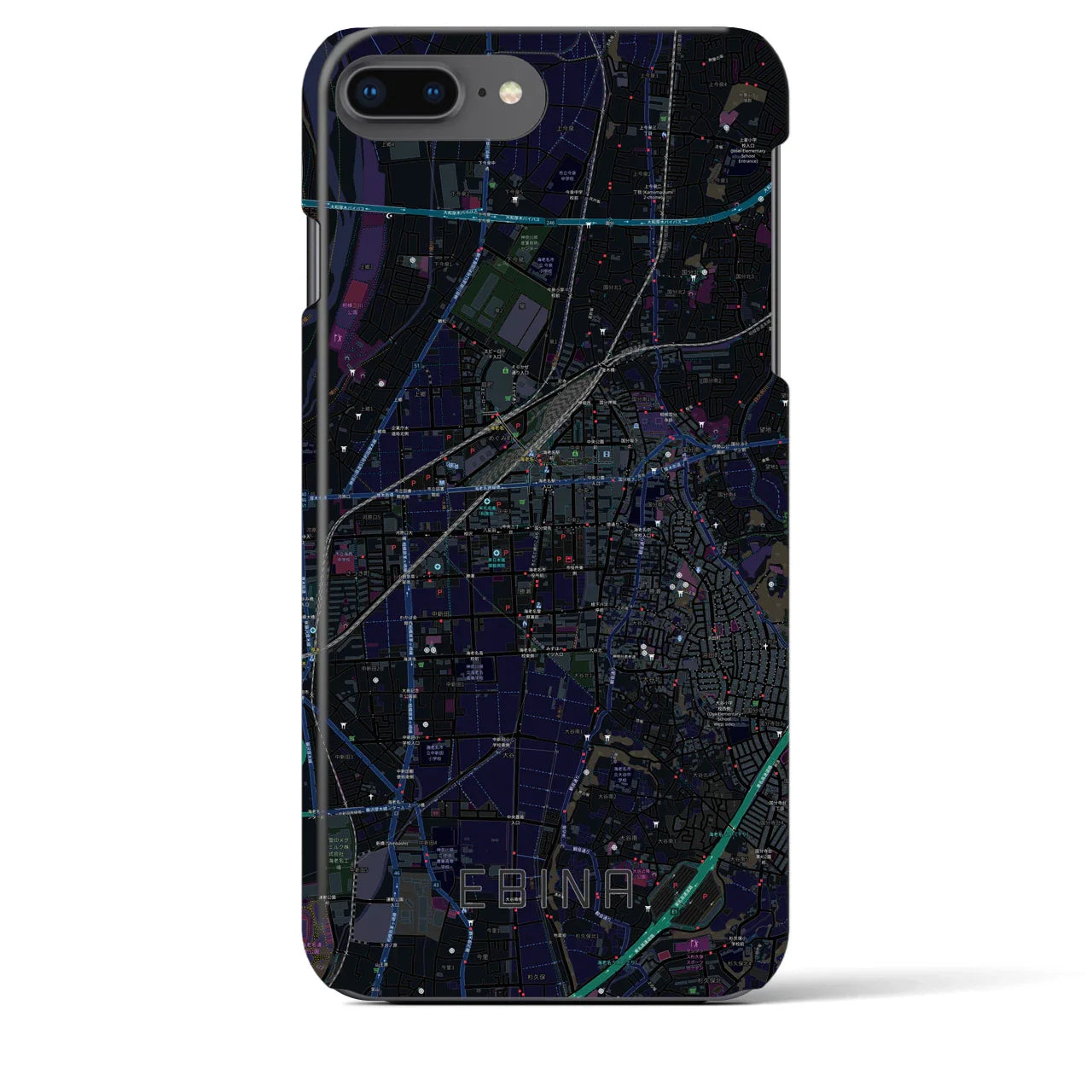 【海老名(神奈川県)】地図柄iPhoneケース(バックカバータイプ)