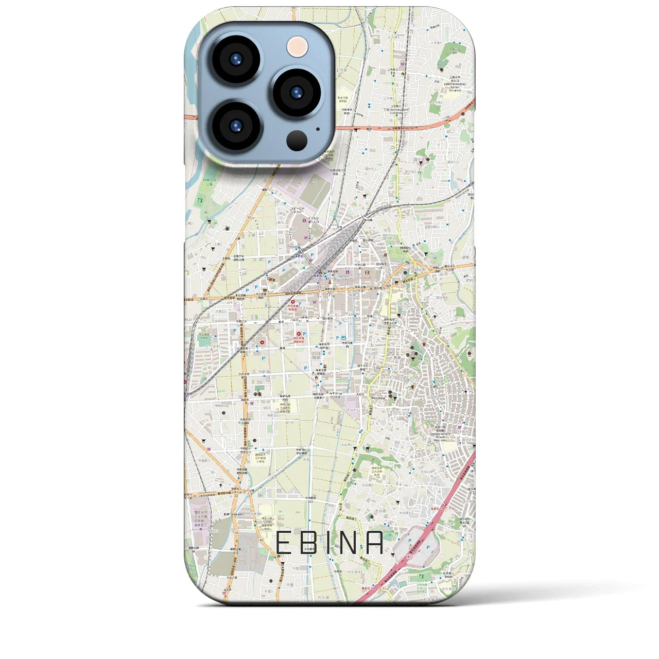 【海老名(神奈川県)】地図柄iPhoneケース(バックカバータイプ)