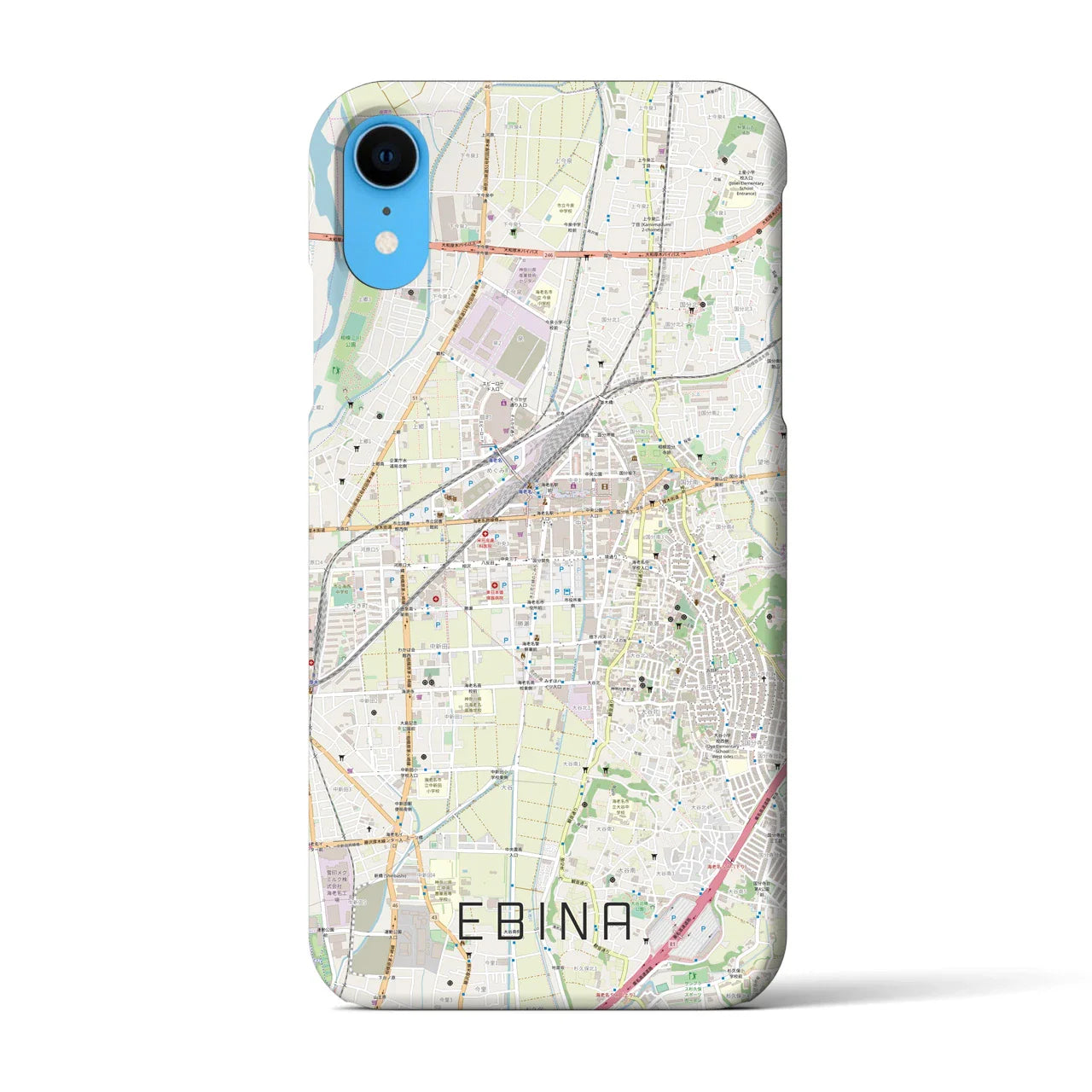 【海老名(神奈川県)】地図柄iPhoneケース(バックカバータイプ)