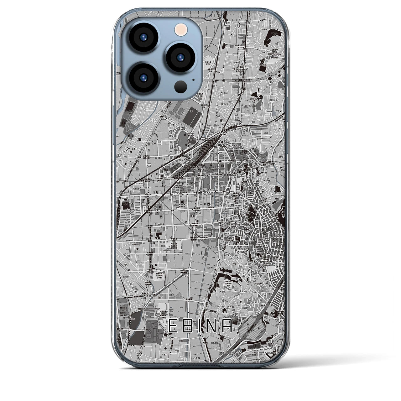 【海老名(神奈川県)】地図柄iPhoneケース(クリアタイプ)