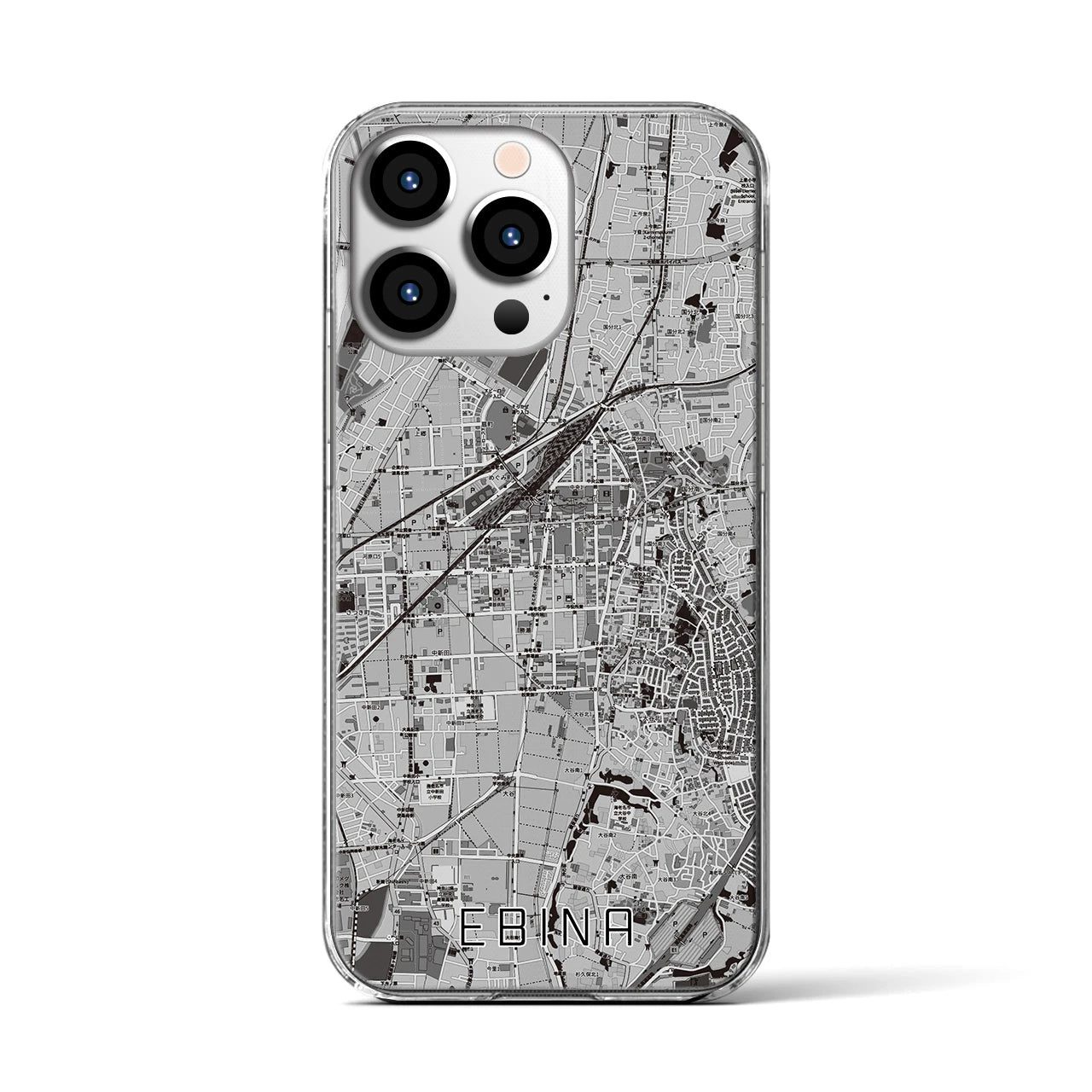 【海老名(神奈川県)】地図柄iPhoneケース(クリアタイプ)
