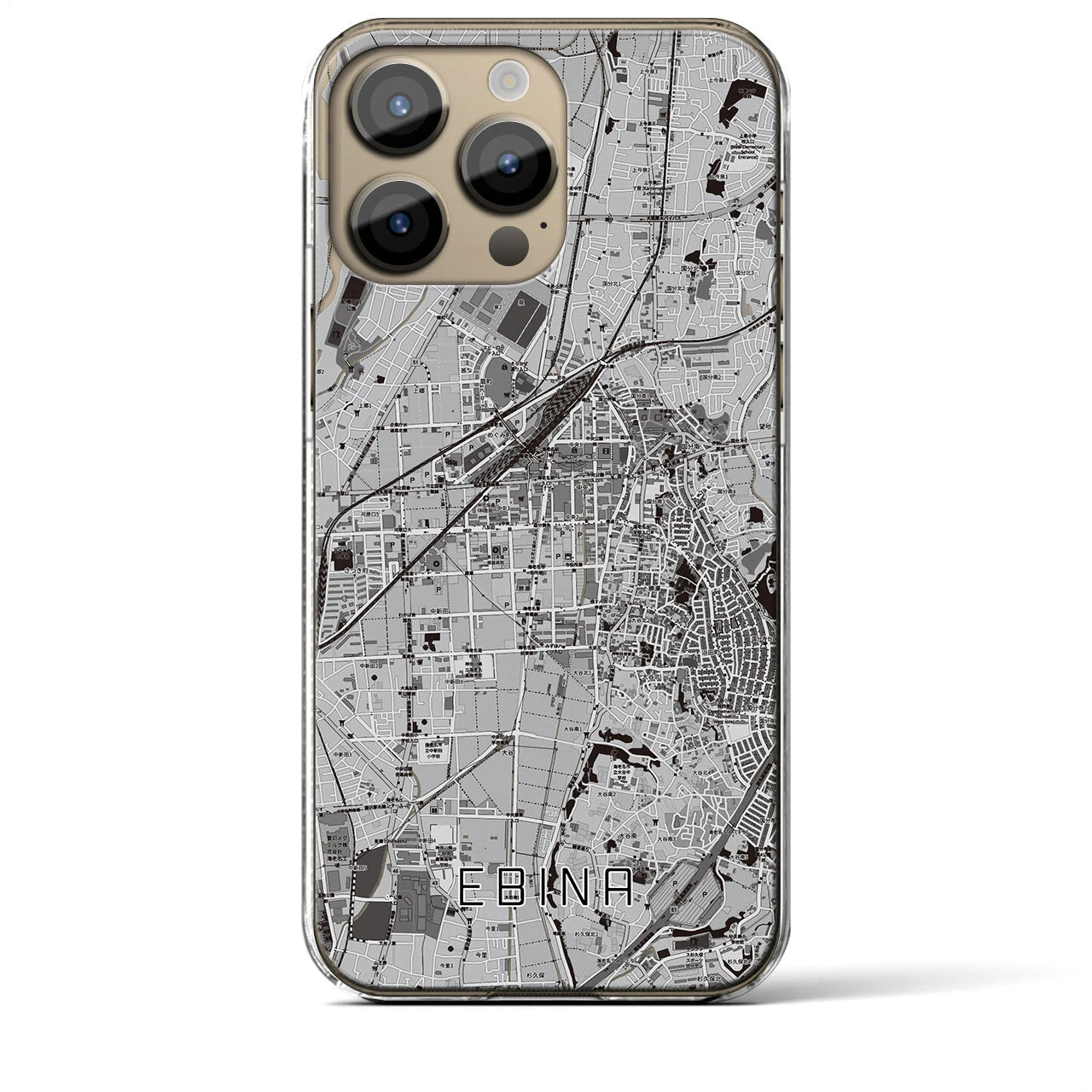 【海老名(神奈川県)】地図柄iPhoneケース(クリアタイプ)