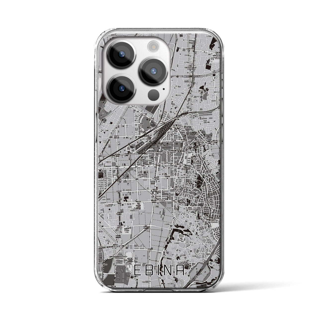 【海老名(神奈川県)】地図柄iPhoneケース(クリアタイプ)