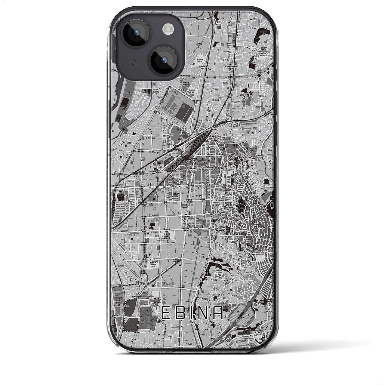【海老名(神奈川県)】地図柄iPhoneケース(クリアタイプ)