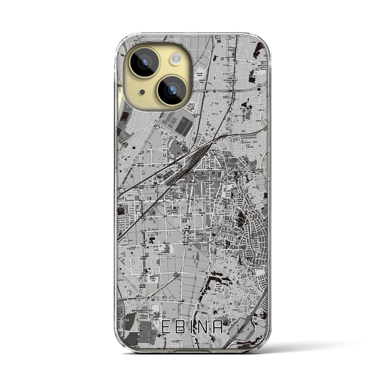 【海老名(神奈川県)】地図柄iPhoneケース(クリアタイプ)