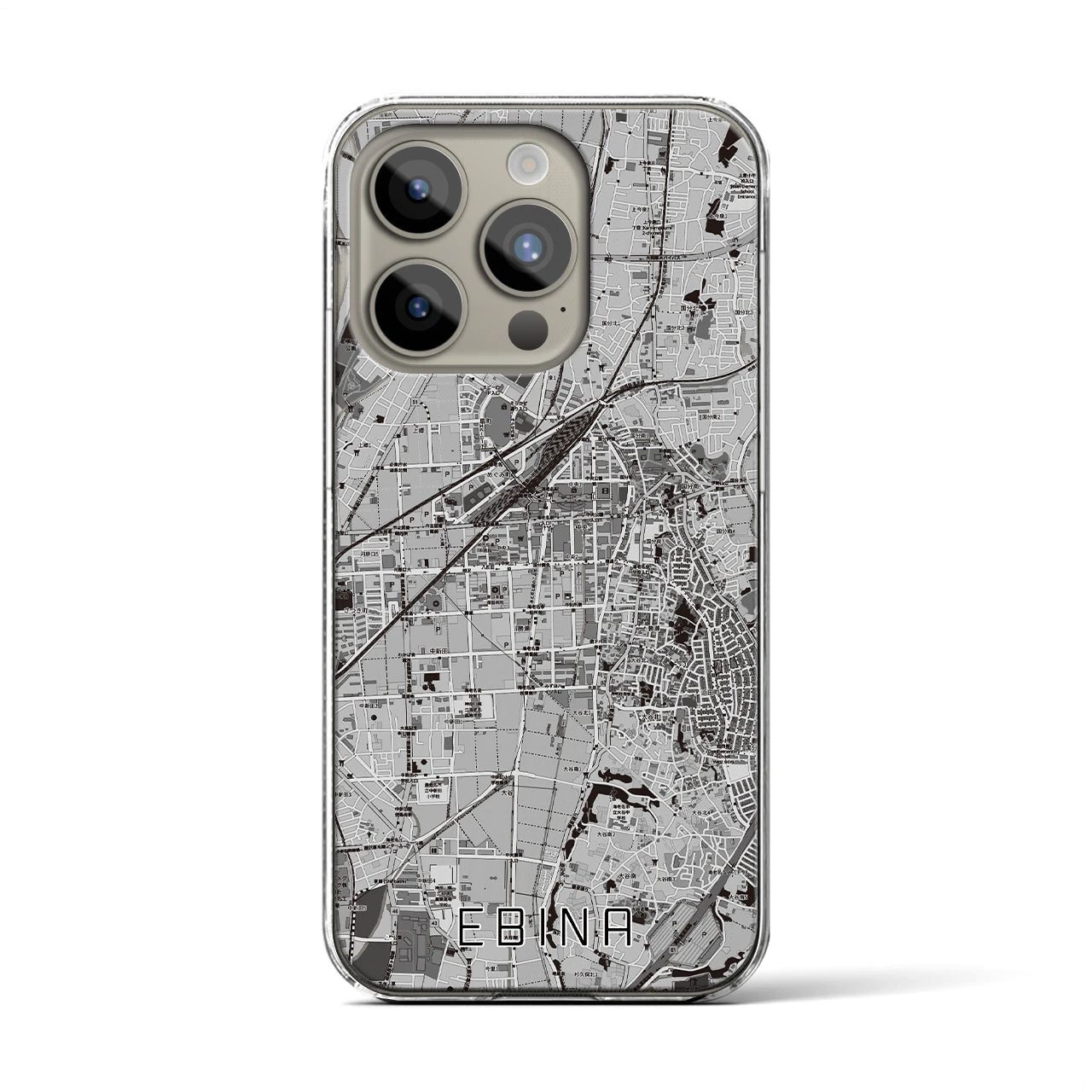 【海老名(神奈川県)】地図柄iPhoneケース(クリアタイプ)
