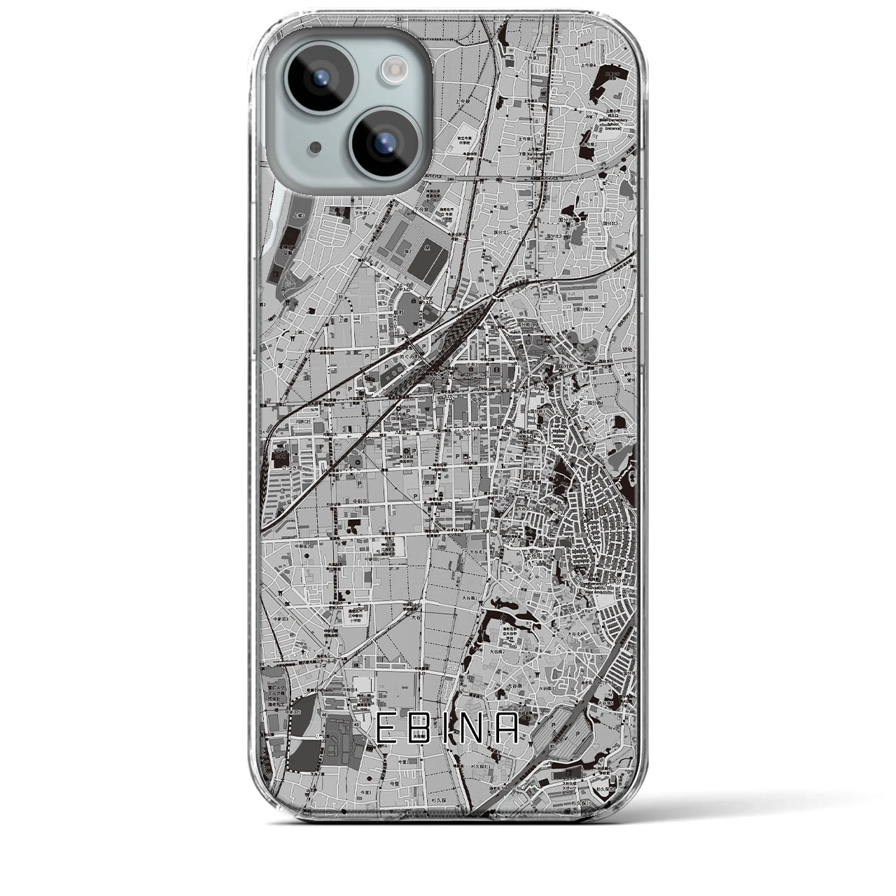 【海老名(神奈川県)】地図柄iPhoneケース(クリアタイプ)