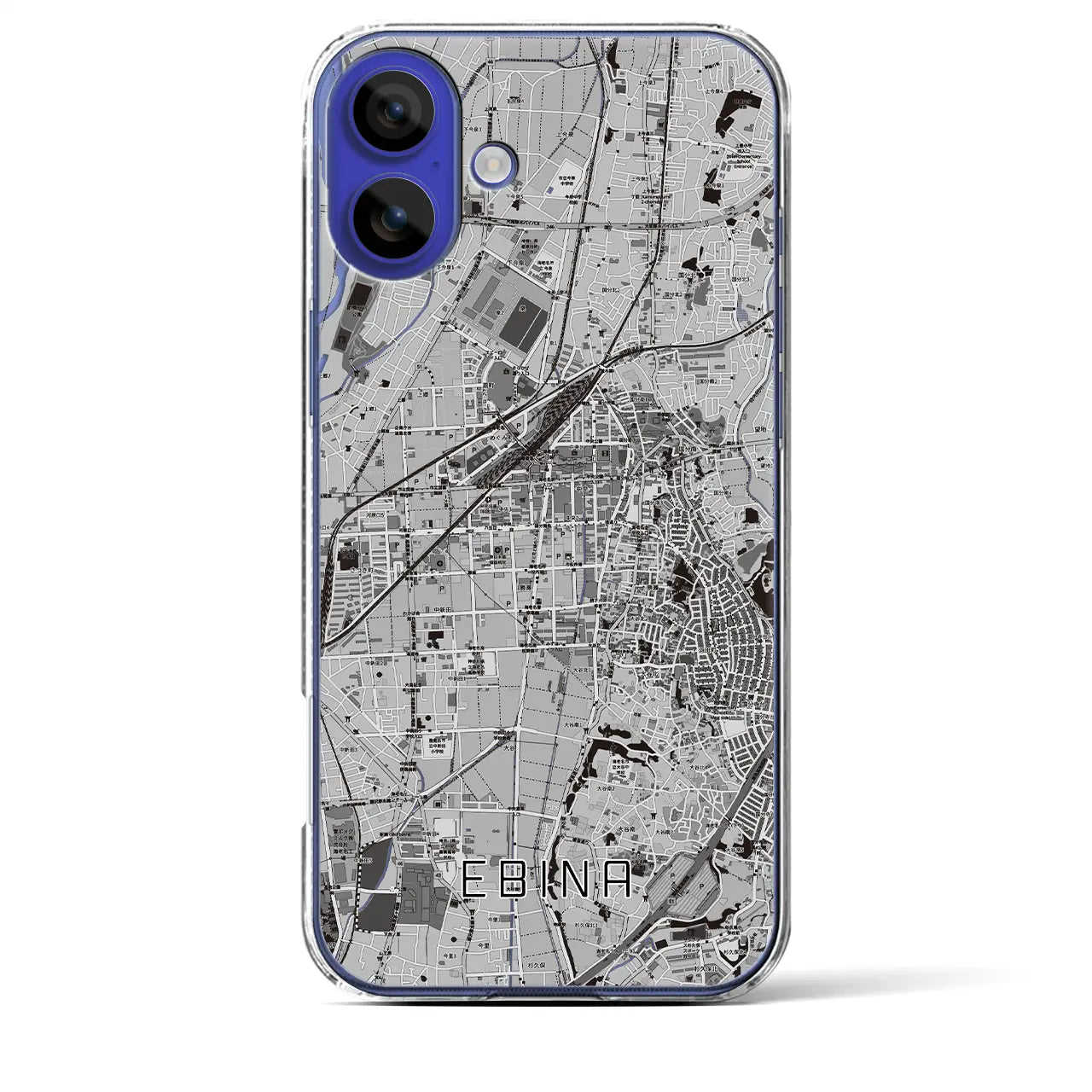 【海老名(神奈川県)】地図柄iPhoneケース(クリアタイプ)