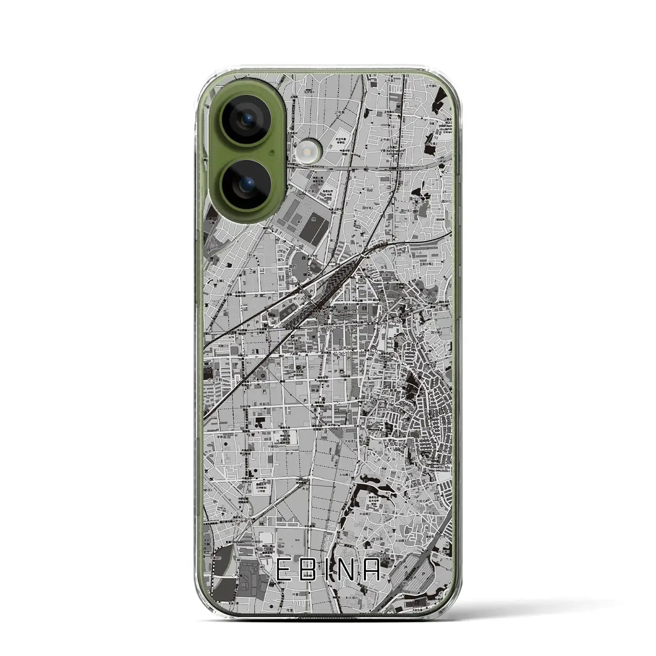 【海老名(神奈川県)】地図柄iPhoneケース(クリアタイプ)