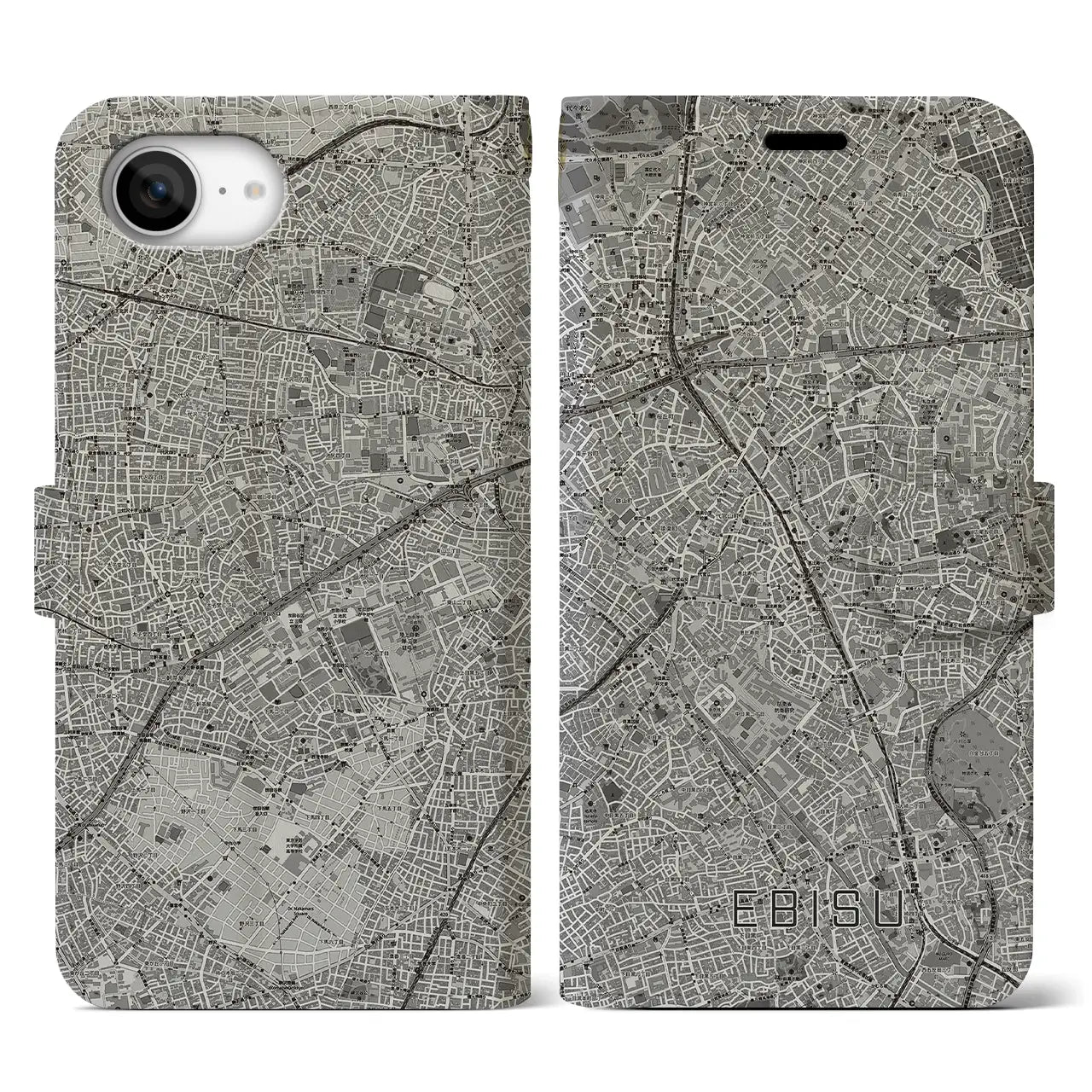 【恵比寿(東京都)】地図柄iPhoneケース(手帳タイプ)