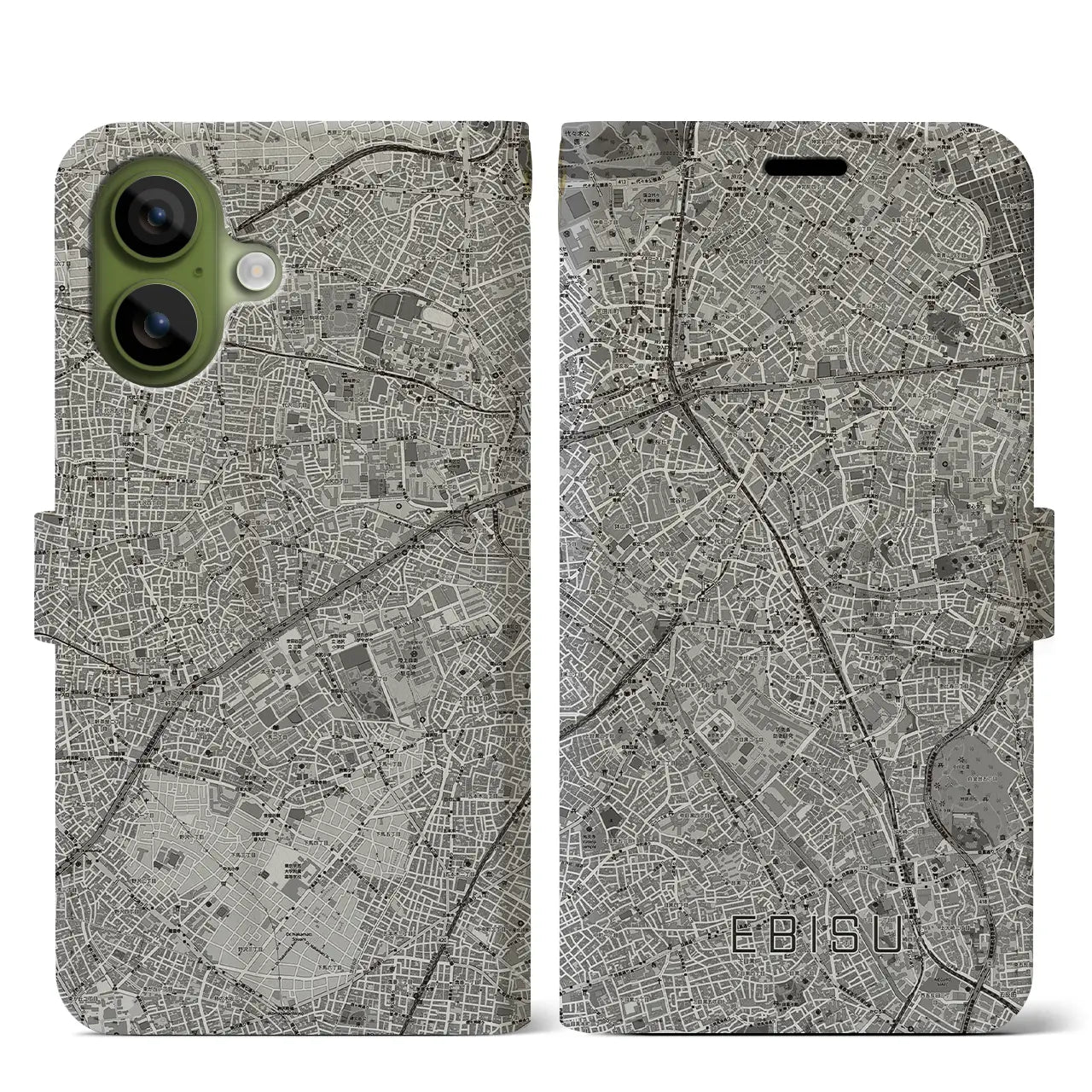 【恵比寿(東京都)】地図柄iPhoneケース(手帳タイプ)