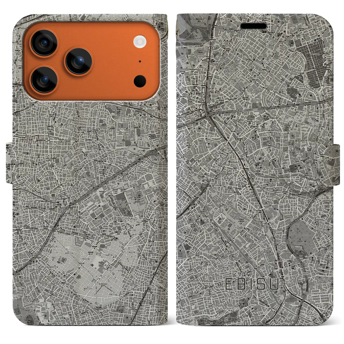 【恵比寿(東京都)】地図柄iPhoneケース(手帳タイプ)