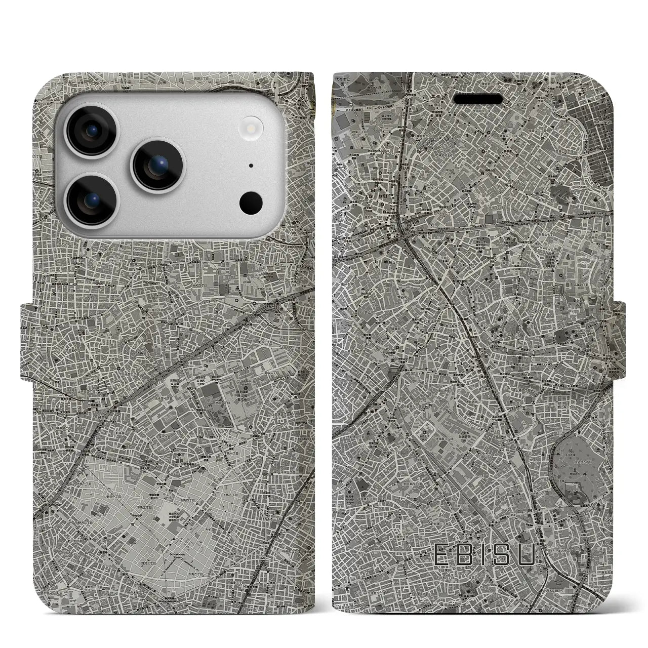 【恵比寿(東京都)】地図柄iPhoneケース(手帳タイプ)