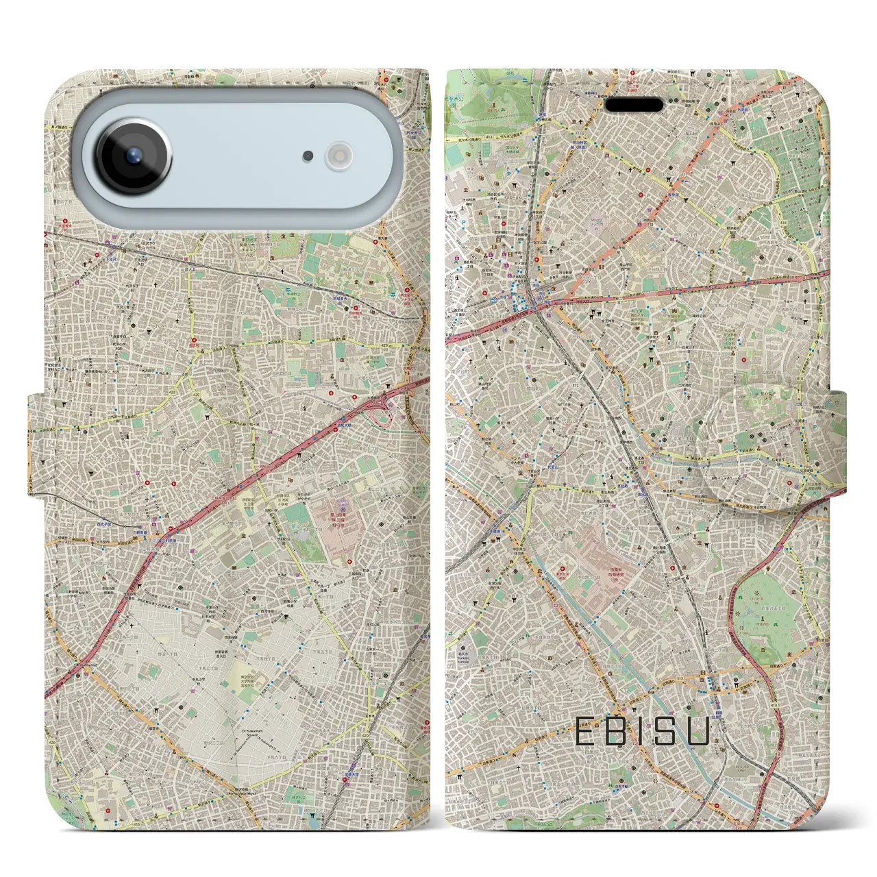 【恵比寿(東京都)】地図柄iPhoneケース(手帳タイプ)