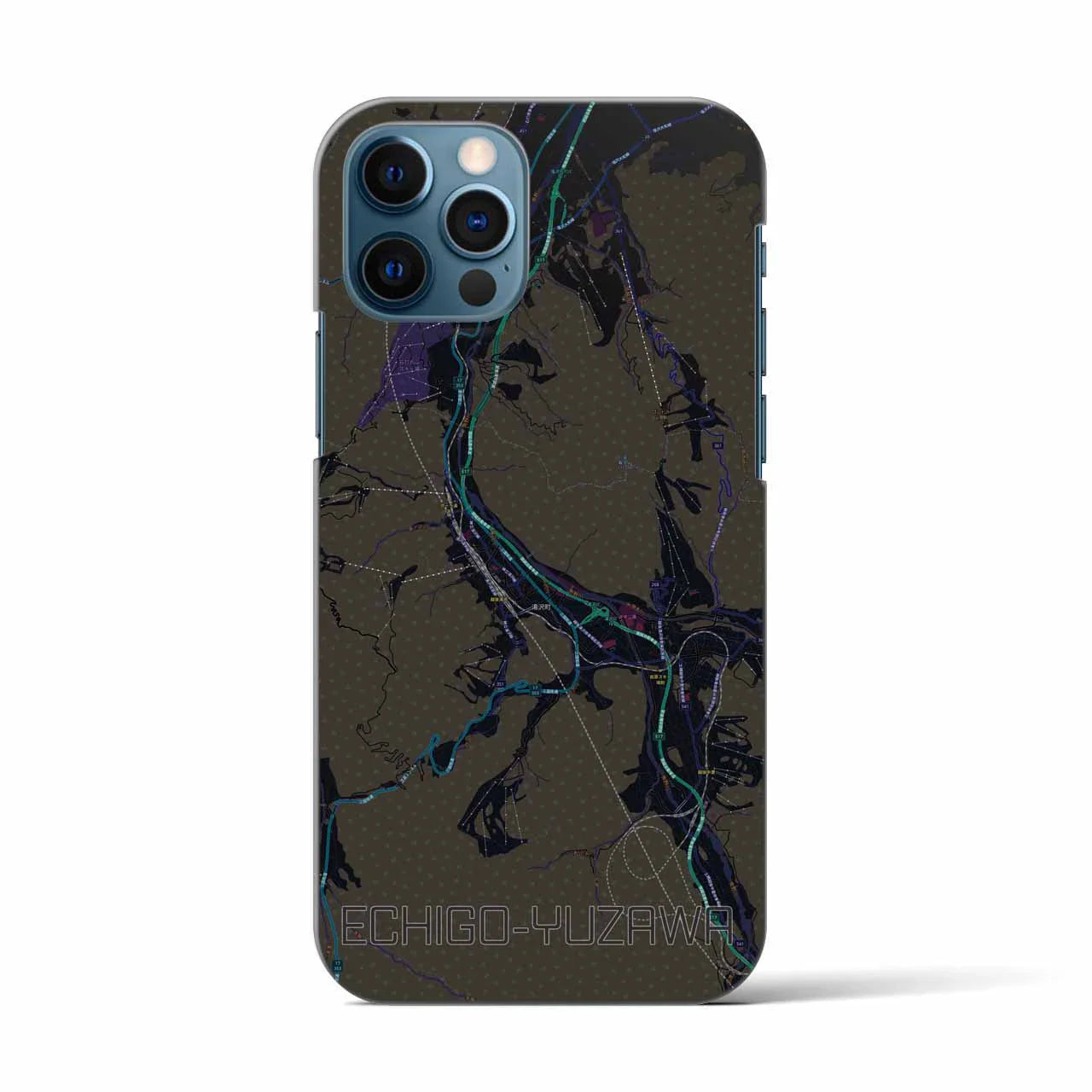 【越後湯沢(新潟県)】地図柄iPhoneケース(バックカバータイプ)
