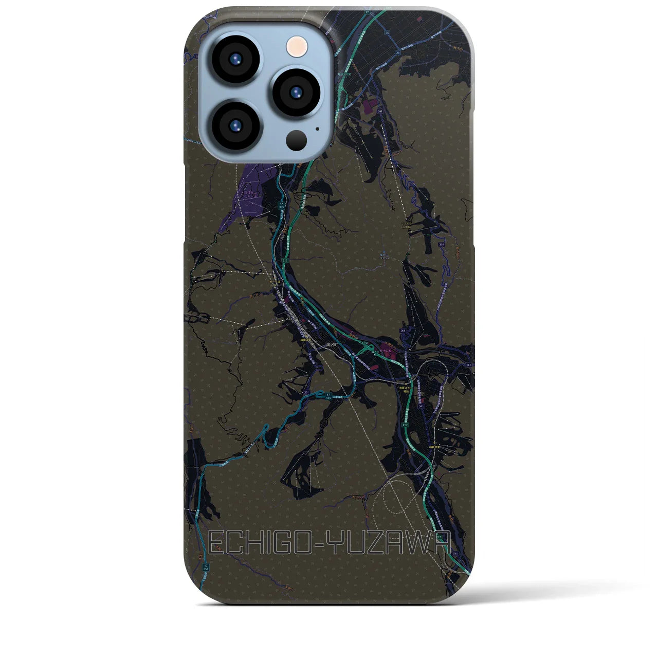【越後湯沢(新潟県)】地図柄iPhoneケース(バックカバータイプ)