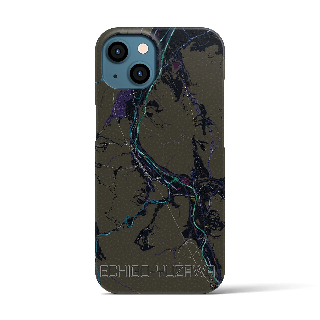 【越後湯沢(新潟県)】地図柄iPhoneケース(バックカバータイプ)