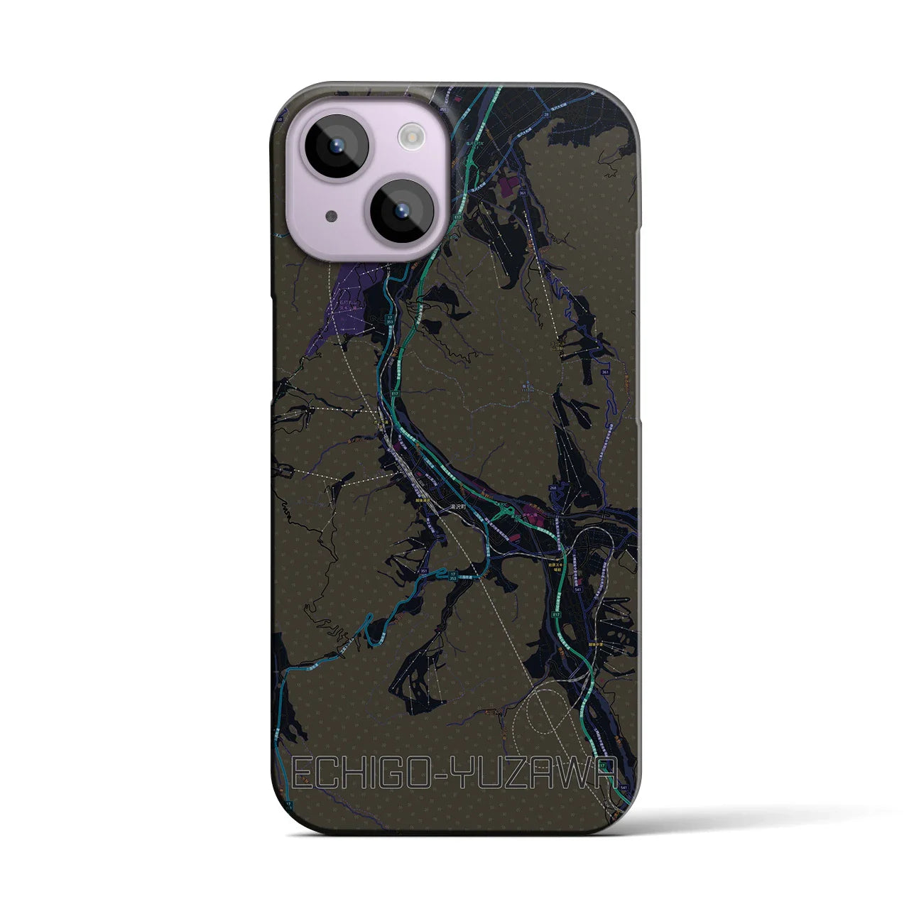 【越後湯沢(新潟県)】地図柄iPhoneケース(バックカバータイプ)