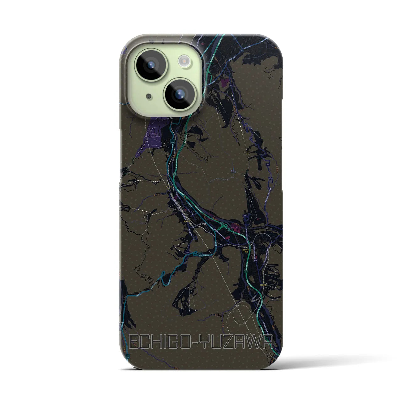 【越後湯沢(新潟県)】地図柄iPhoneケース(バックカバータイプ)