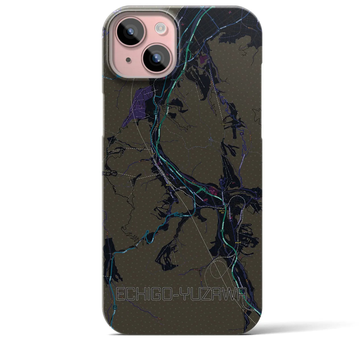【越後湯沢(新潟県)】地図柄iPhoneケース(バックカバータイプ)
