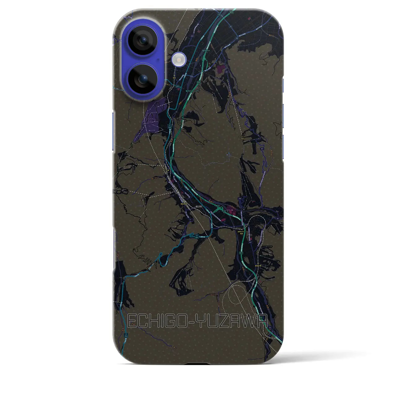 【越後湯沢(新潟県)】地図柄iPhoneケース(バックカバータイプ)