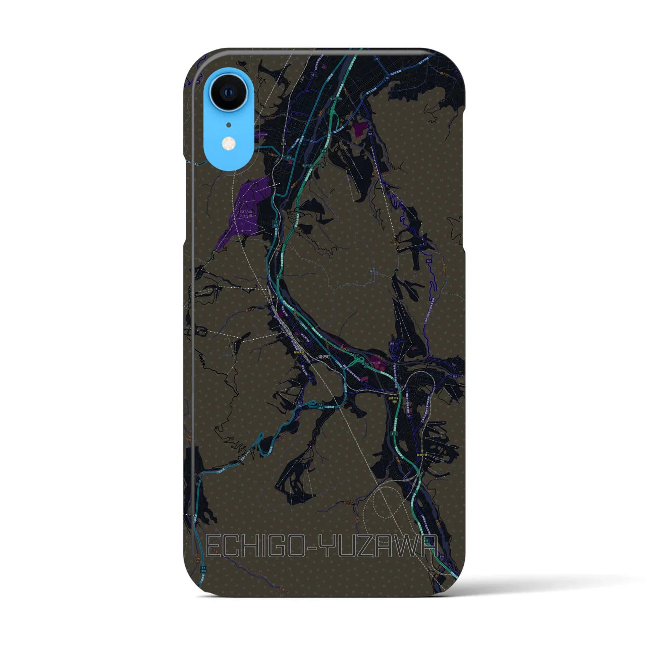【越後湯沢(新潟県)】地図柄iPhoneケース(バックカバータイプ)